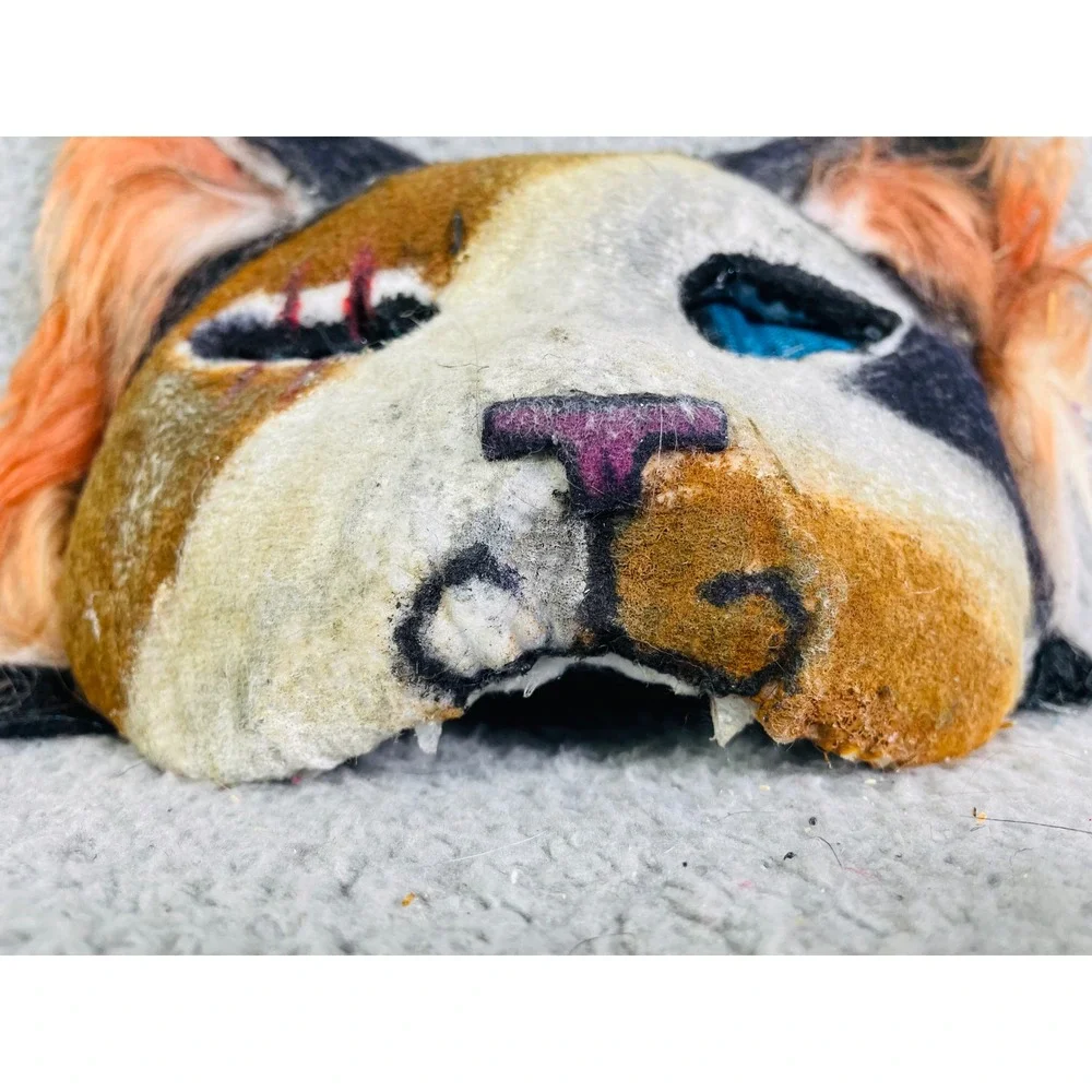Calico Cat Mask Costume Cosplay Halloween Animal Faux Fur Therian Handmade